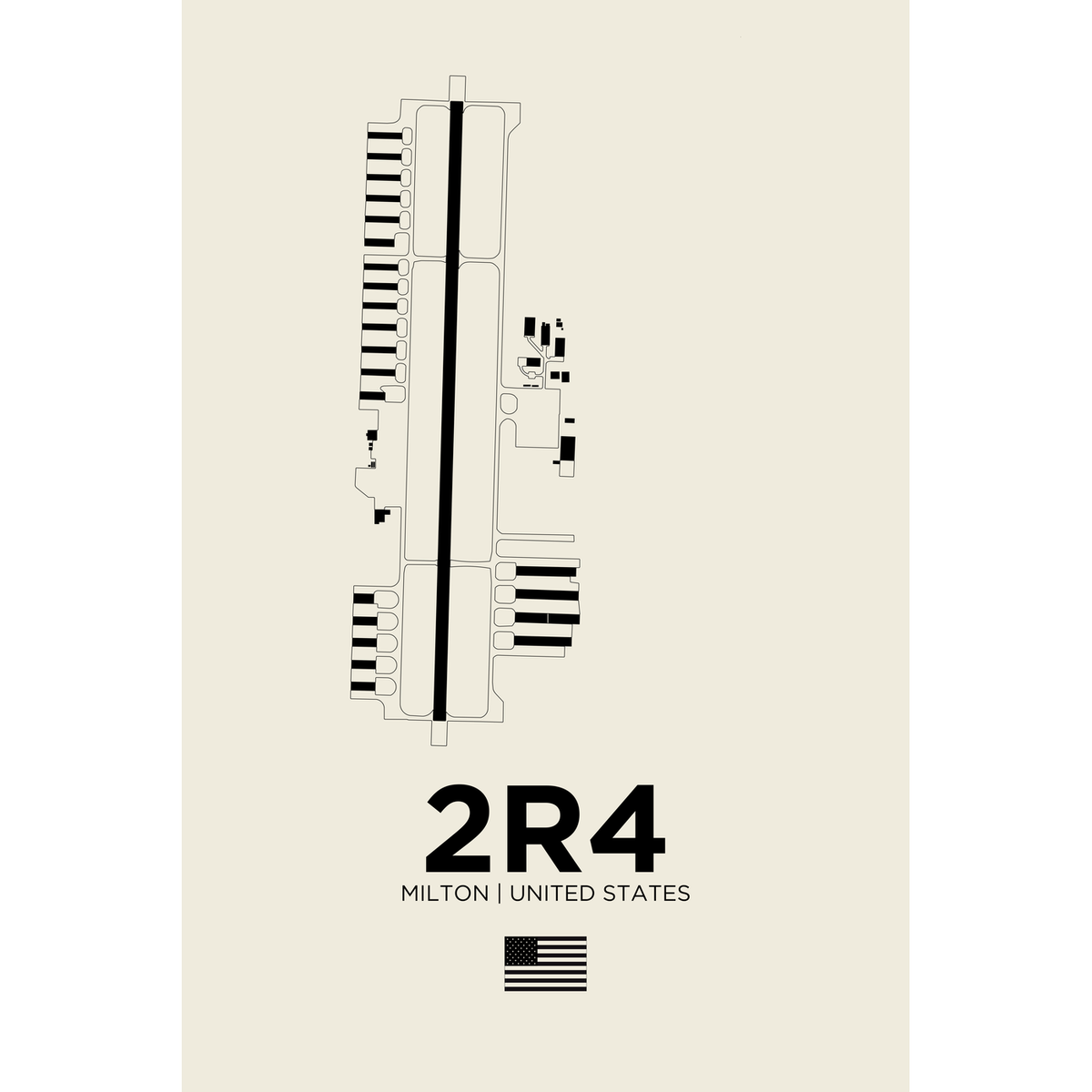 2R4 White Line airport diagram print by 08 Left