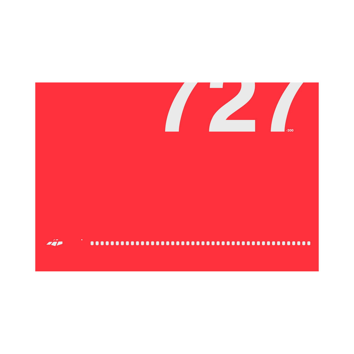 727-200 Windows, gray on red poster by 08 Left