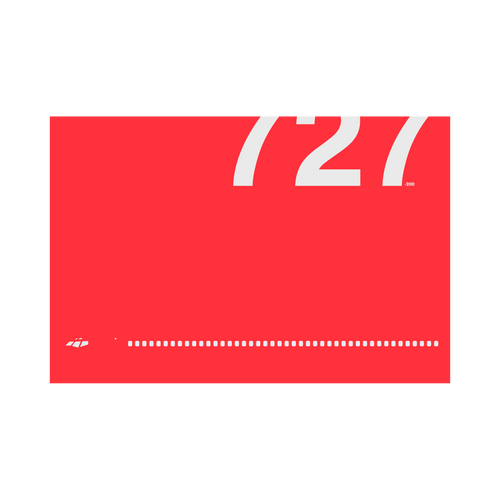 727-200 Windows, gray on red poster by 08 Left
