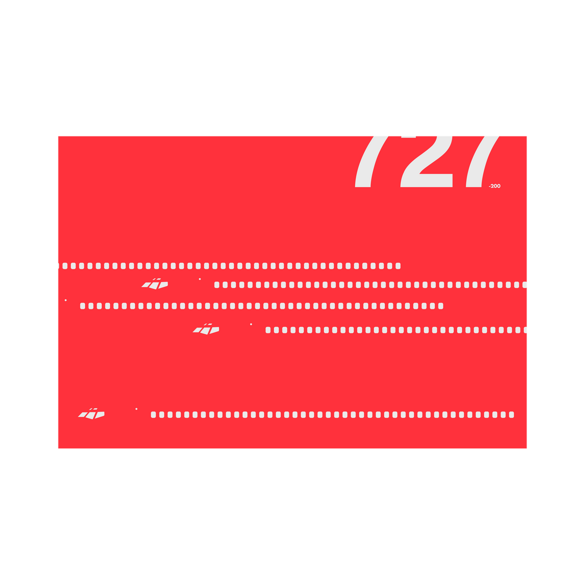727-200 Windows, gray on red poster by 08 Left