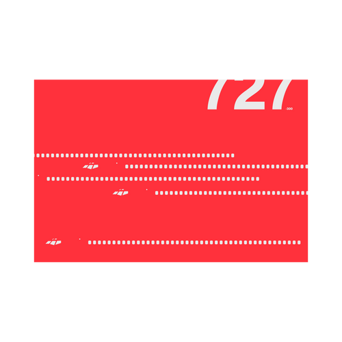 727-200 Windows, gray on red poster by 08 Left