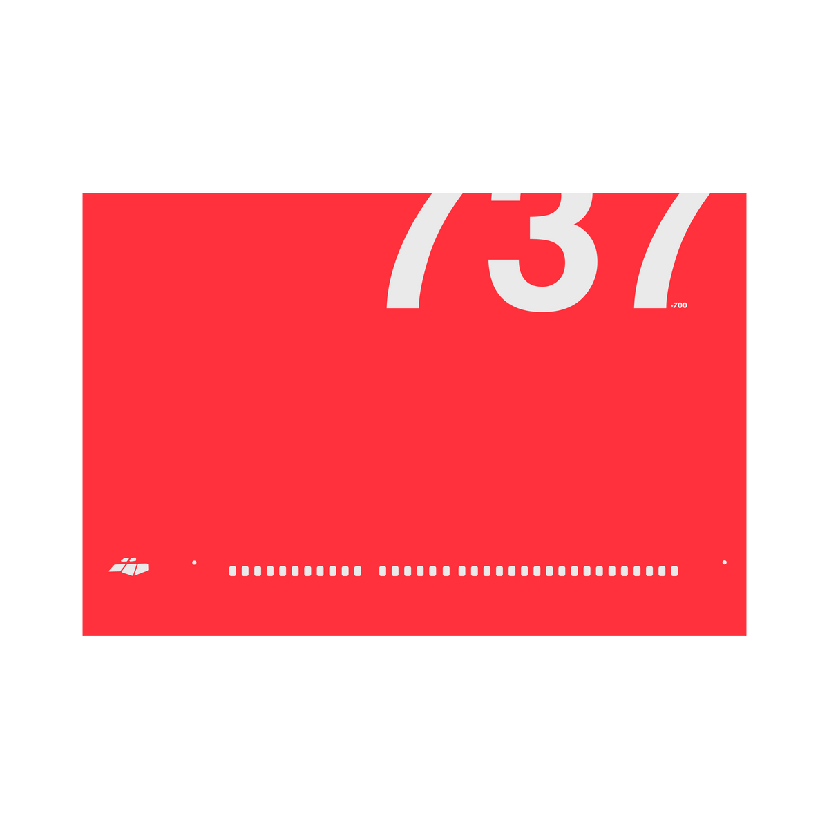 737-700 Windows, gray on red poster by 08 Left