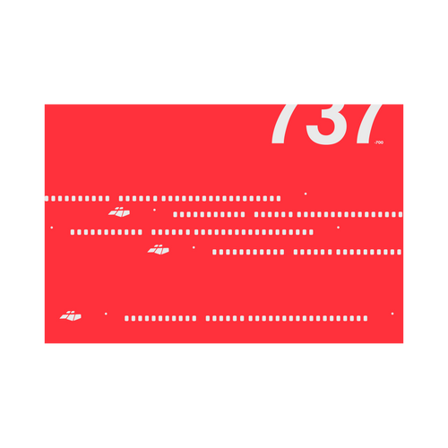 737-700 Windows, gray on red poster by 08 Left