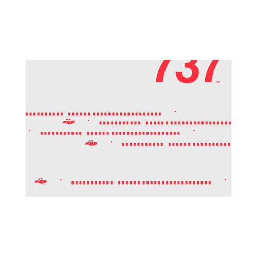 737-700 Windows, red on gray poster by 08 Left