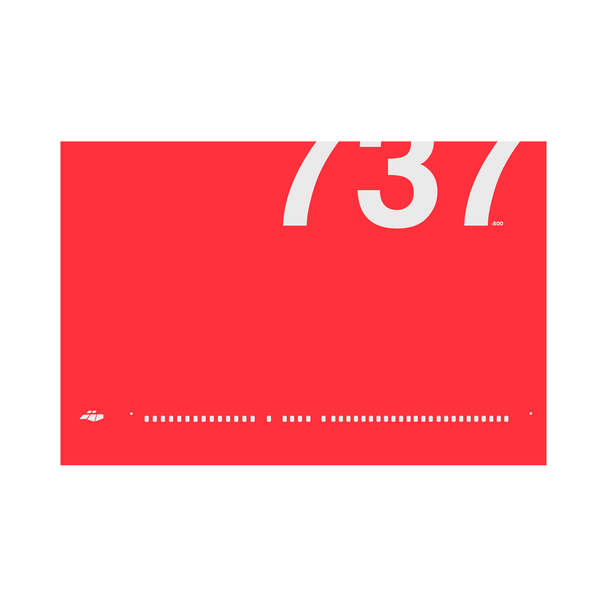 737-800 Windows, gray on red poster by 08 Left