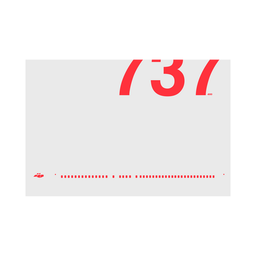 737-800 Windows, red on gray poster by 08 Left
