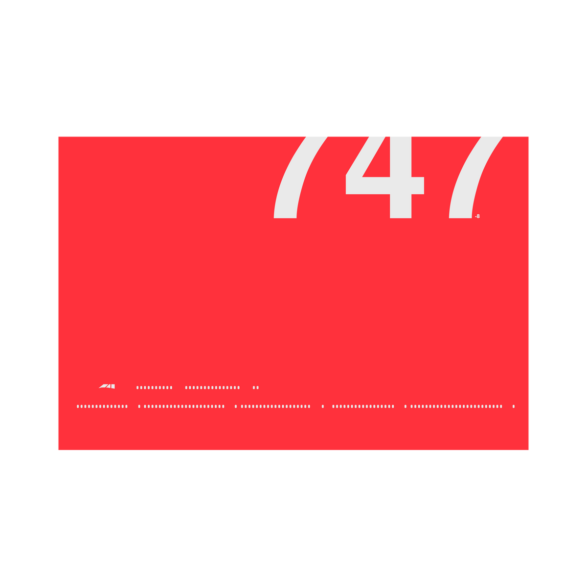 747-8 Windows, gray on red poster by 08 Left