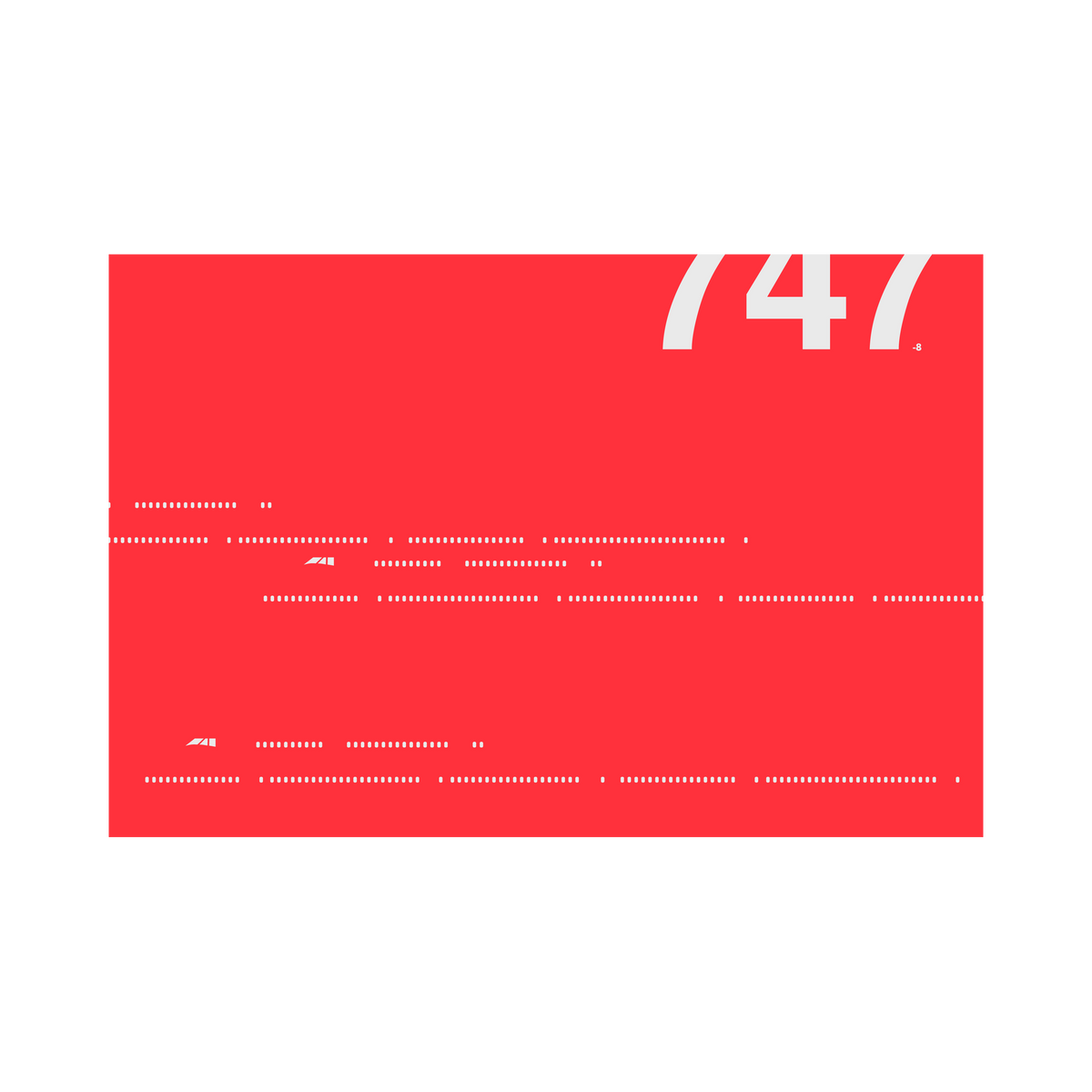 747-8 Windows, gray on red poster by 08 Left