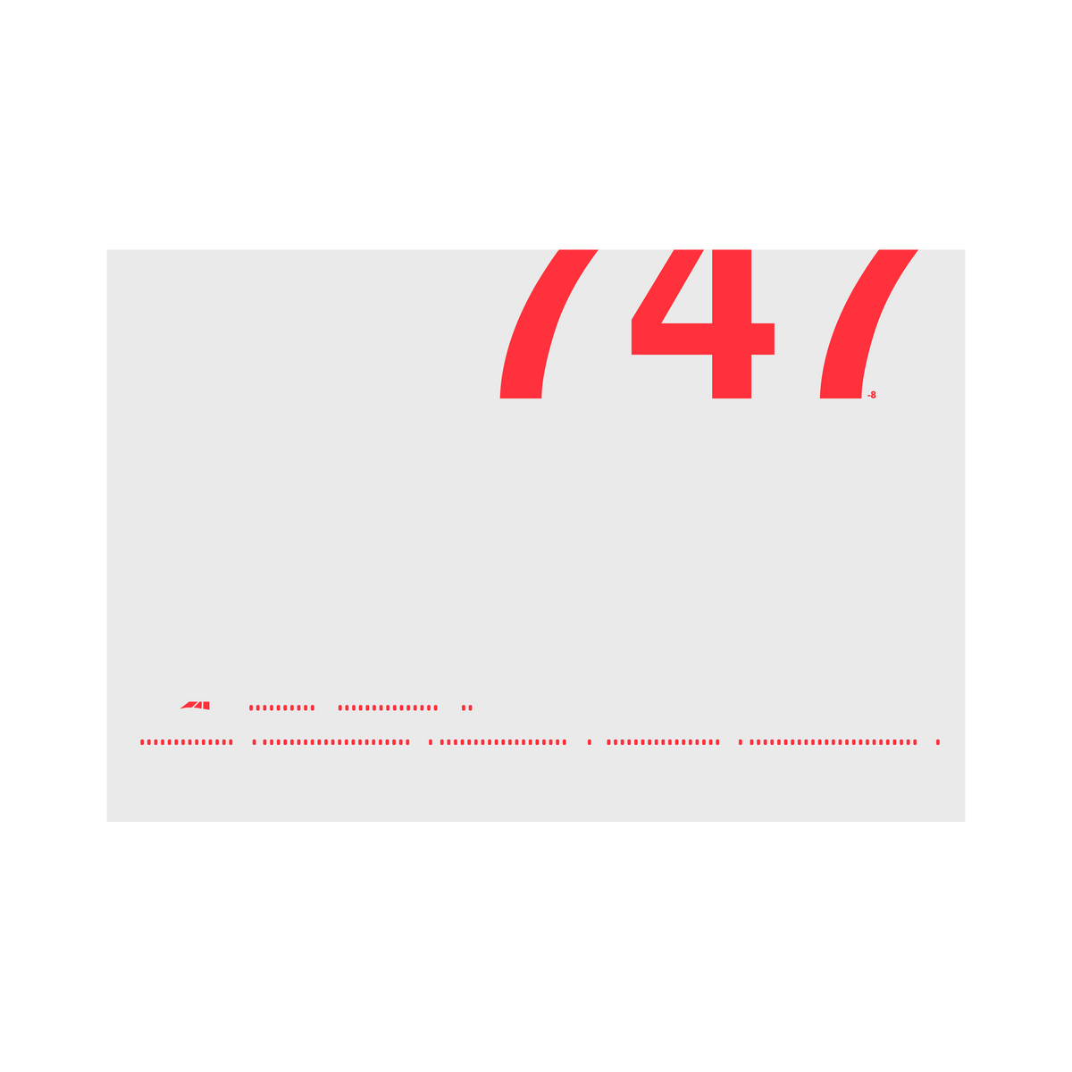 747-8 Windows, red on gray poster by 08 Left