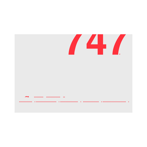 747-8 Windows, red on gray poster by 08 Left