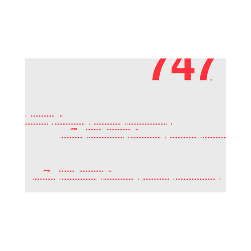 747-8 Windows, red on gray poster by 08 Left