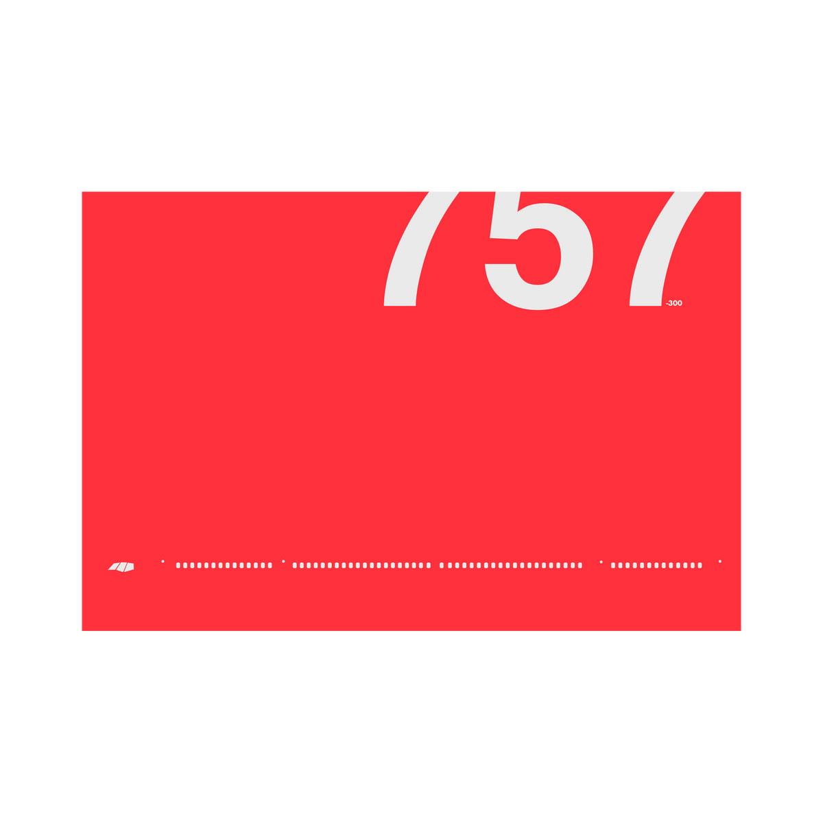 757-300 Windows, gray on red poster by 08 Left