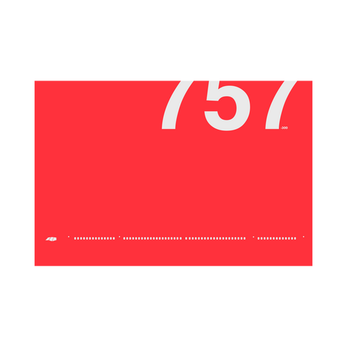 757-300 Windows, gray on red poster by 08 Left