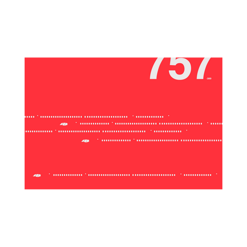 757-300 Windows, gray on red poster by 08 Left