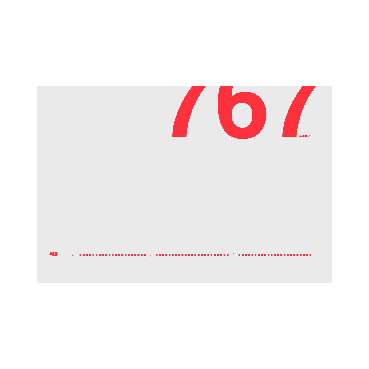 767-400ER Windows, red on gray poster by 08 Left