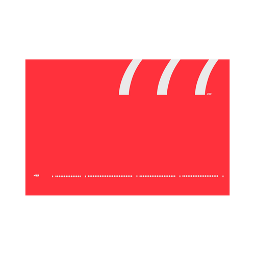 777-300 Windows, gray on red poster by 08 Left