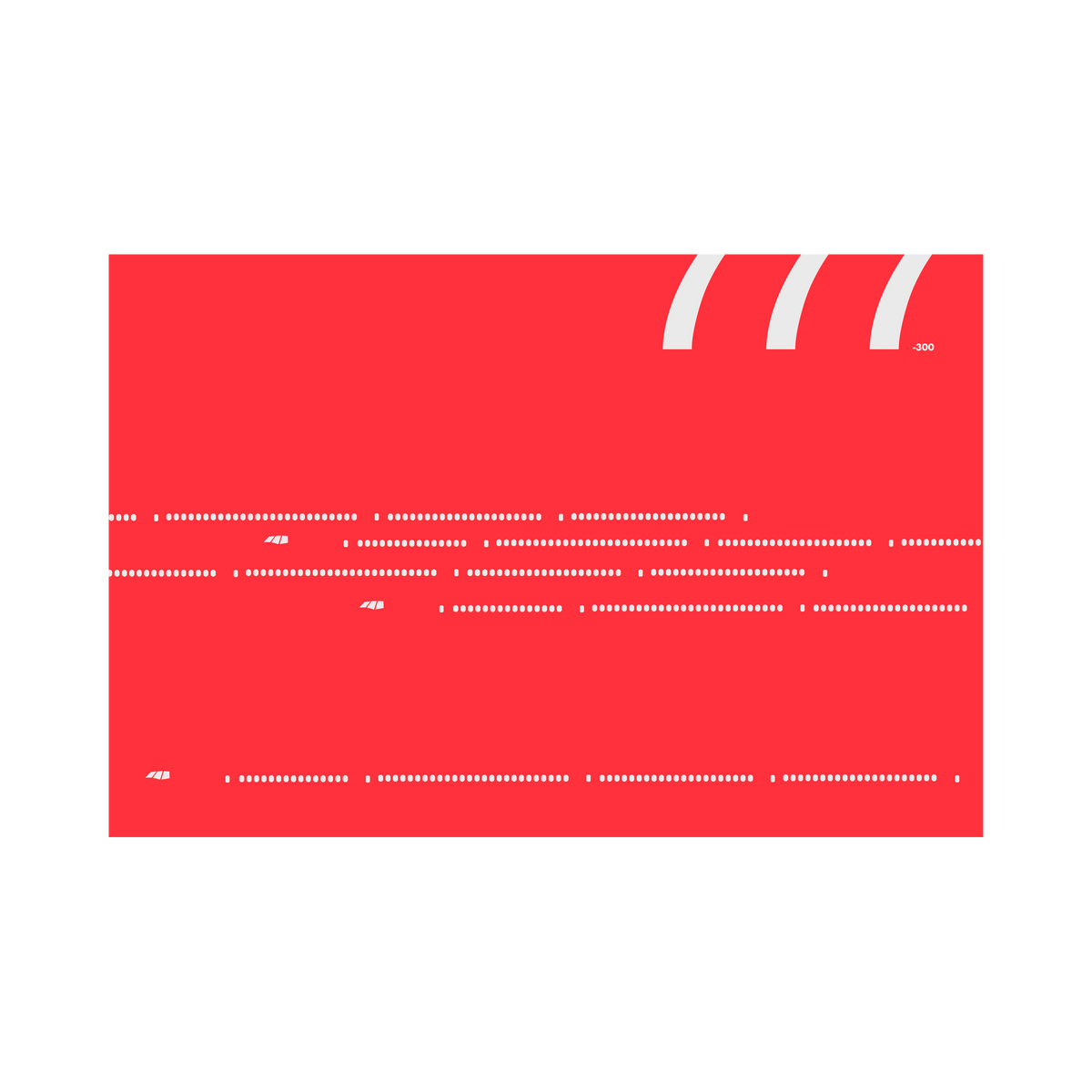777-300 Windows, gray on red poster by 08 Left