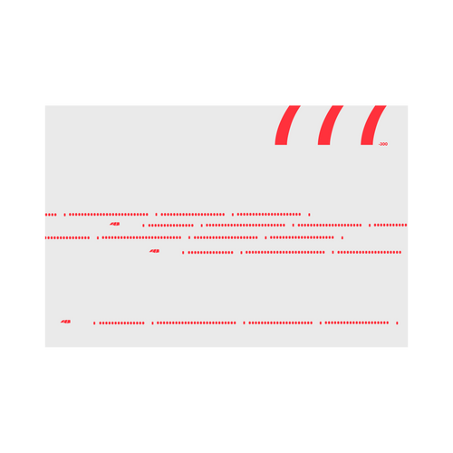 777-300 Windows, red on gray poster by 08 Left