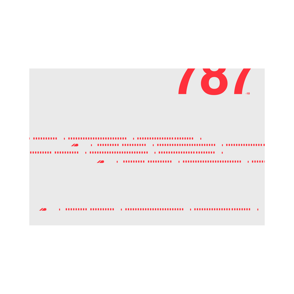 787-10 Windows, red on gray poster by 08 Left