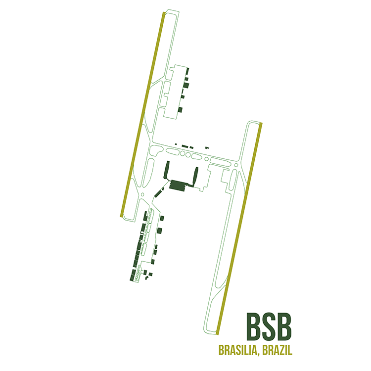 BSB Brasilia airport diagram print, Brasília–President Juscelino Kubitschek International Airport, by 08 Left