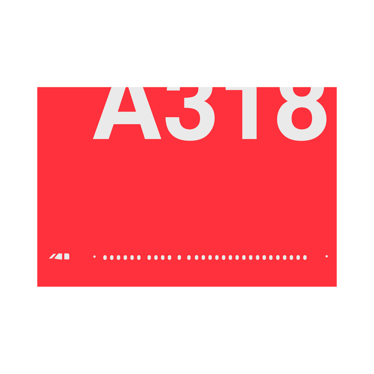 A318 Windows, gray on red poster by 08 Left