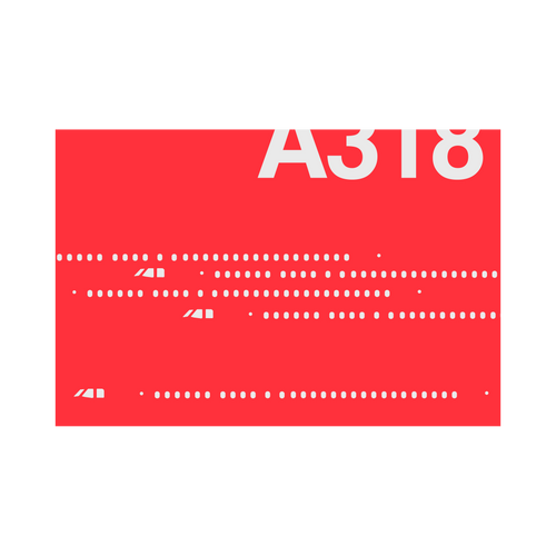 A318 Windows, gray on red poster by 08 Left