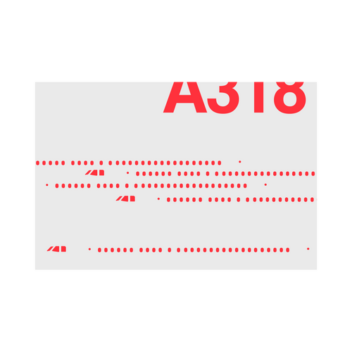 A318 Windows, red on gray poster by 08 Left