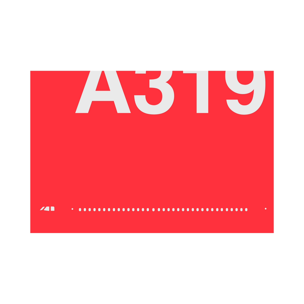 A319 Windows, gray on red poster by 08 Left