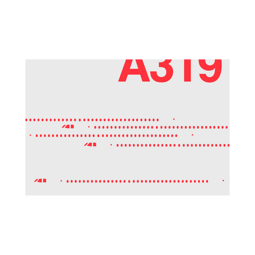 A319 Windows, red on gray poster by 08 Left