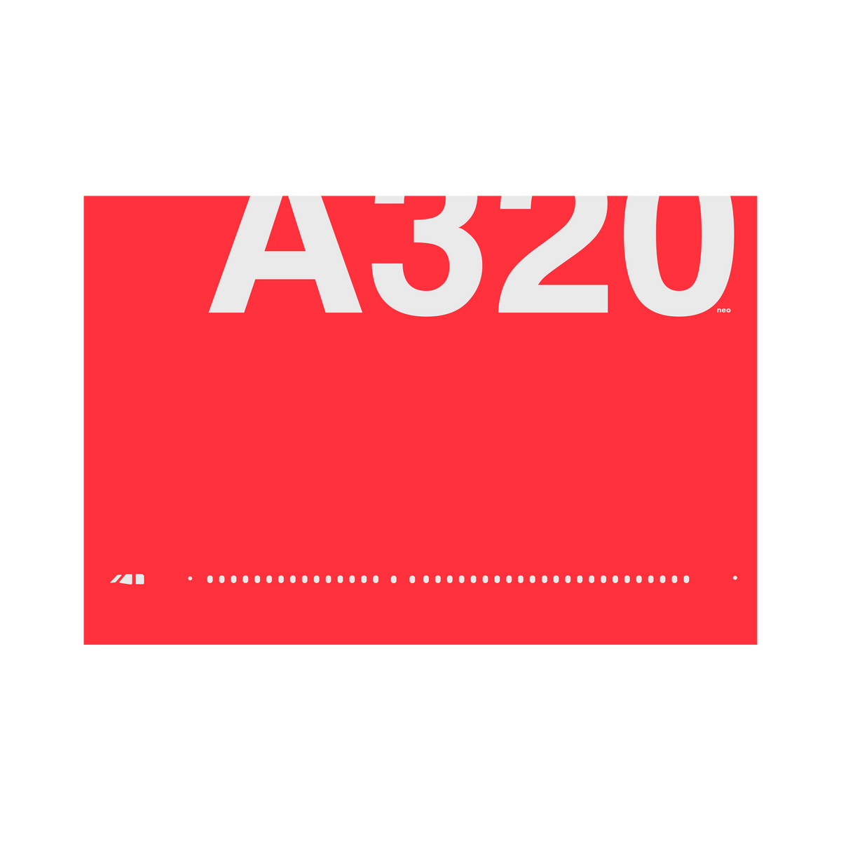 A320neo Windows, gray on red poster by 08 Left