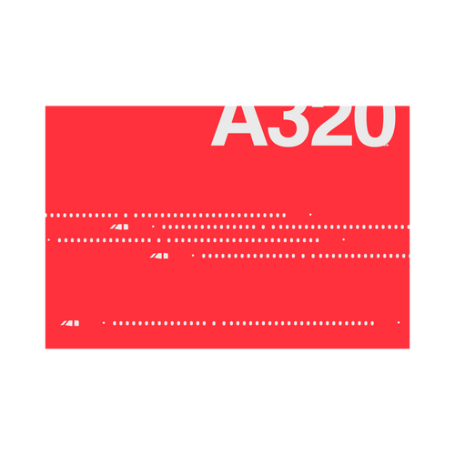 A320neo Windows, gray on red poster by 08 Left
