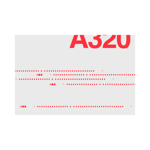 A320neo Windows, red on gray poster by 08 Left
