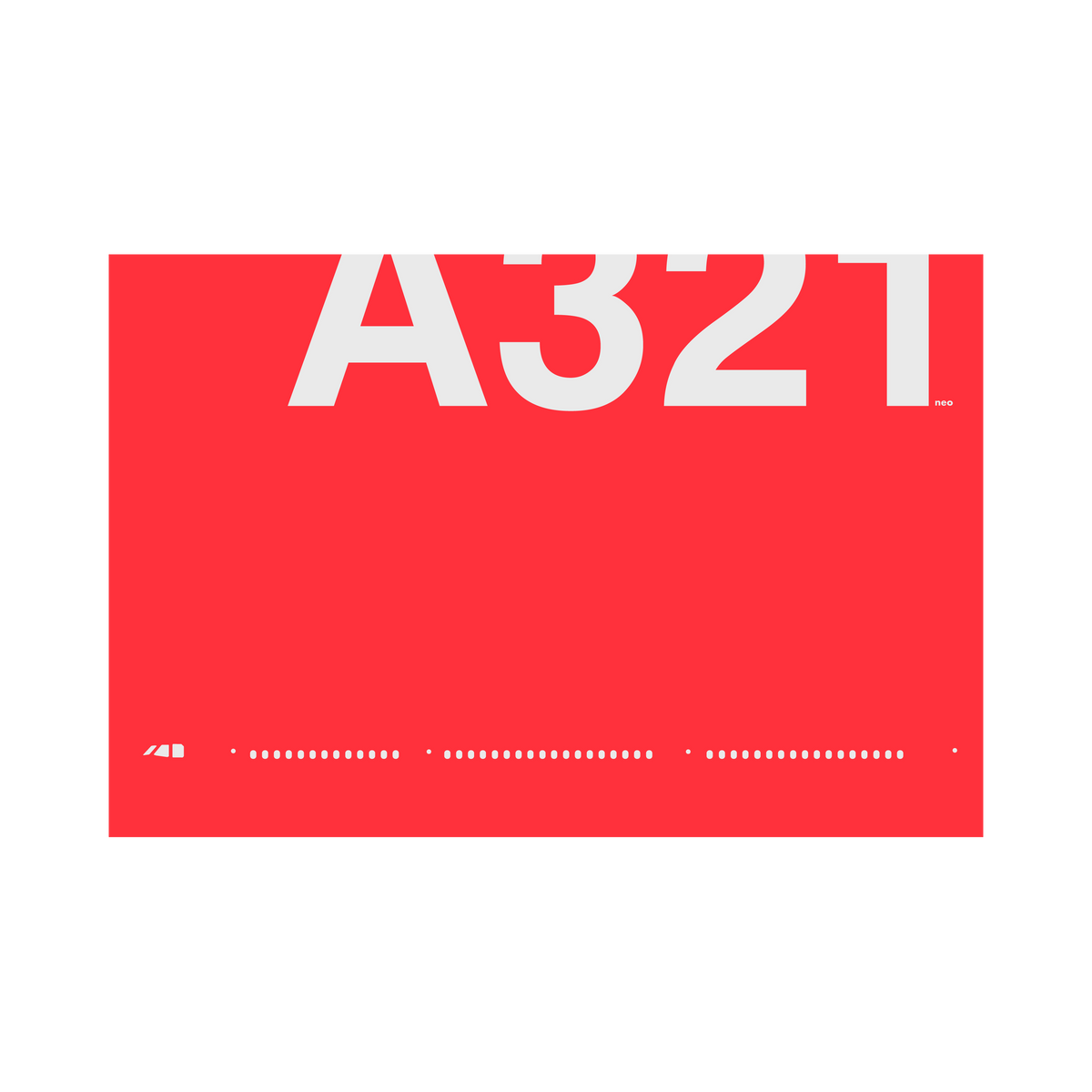 A321neo Windows, gray on red poster by 08 Left