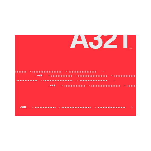 A321neo Windows, gray on red poster by 08 Left