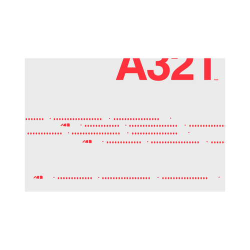 A321neo Windows, red on gray poster by 08 Left