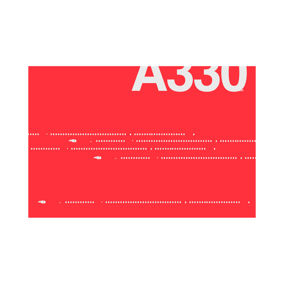 A330-800 Windows, gray on red poster by 08 Left