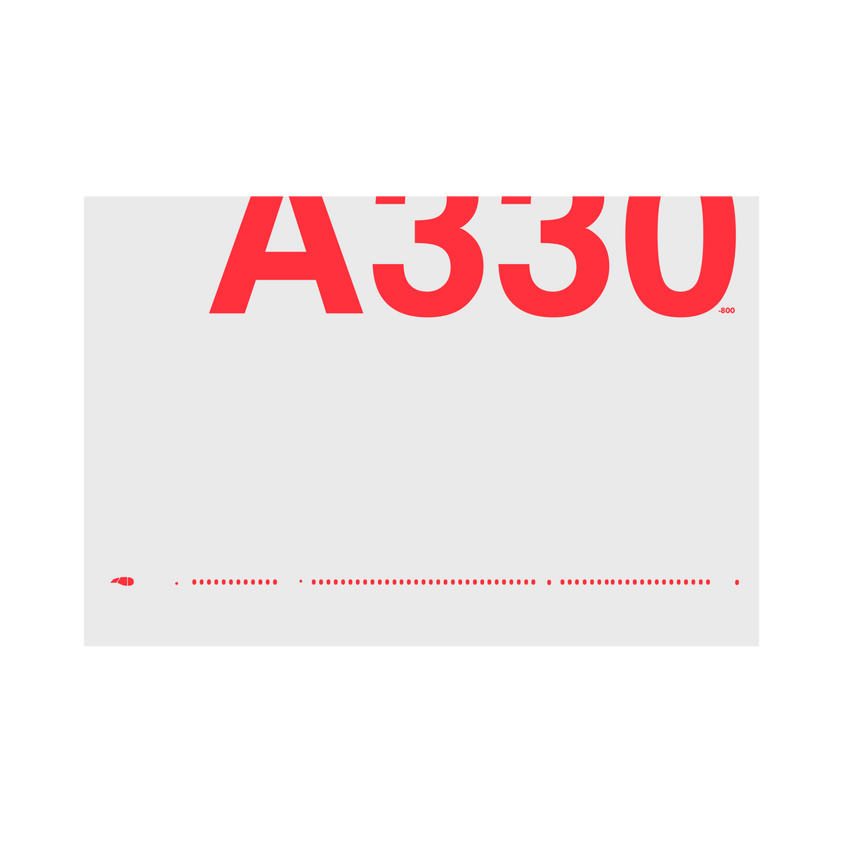 A330-800 Windows, red on gray poster by 08 Left