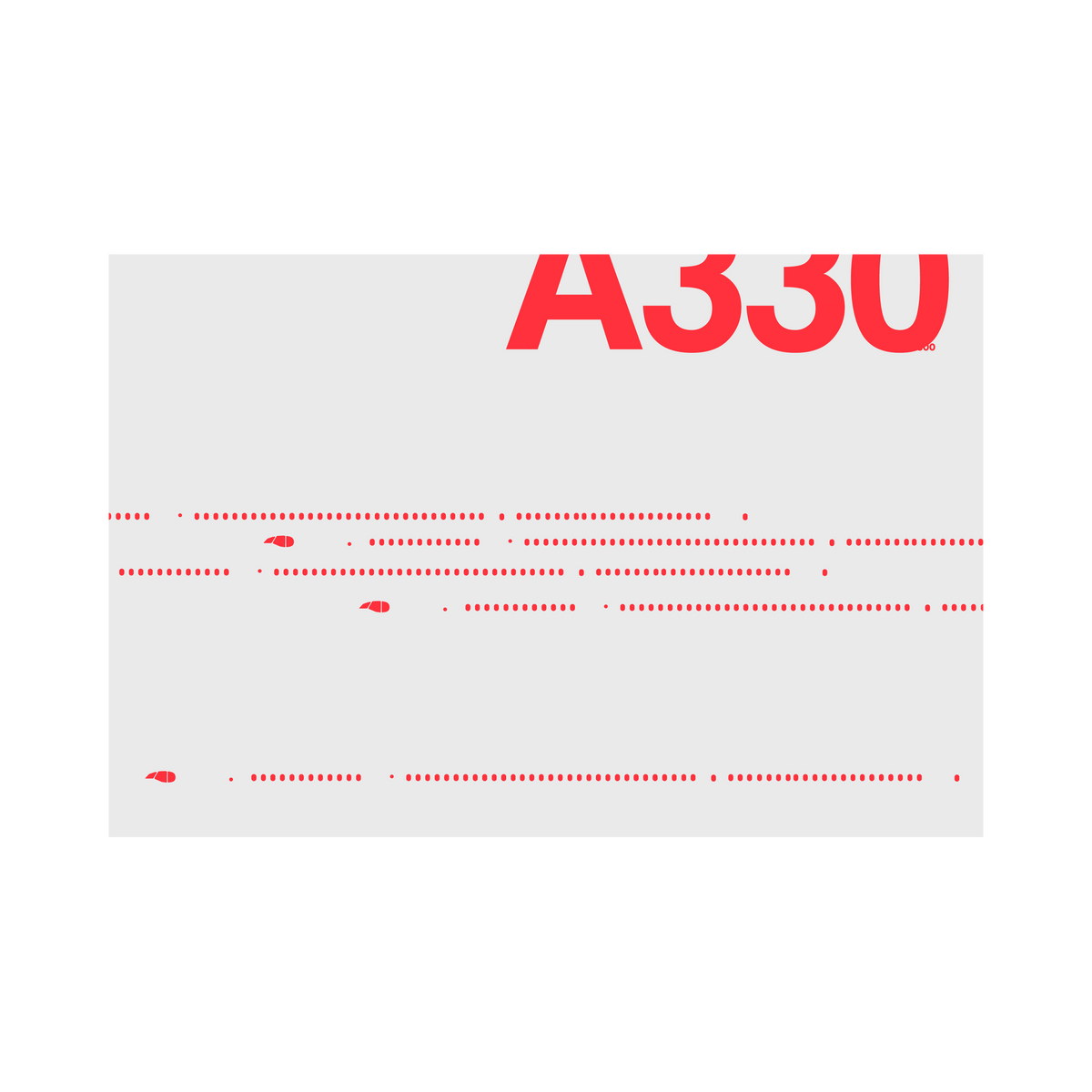A330-800 Windows, red on gray poster by 08 Left
