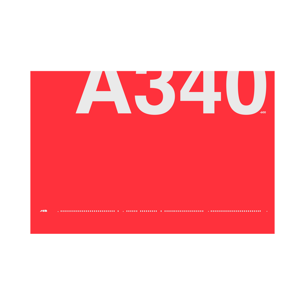 A340-600 Windows, gray on red poster by 08 Left