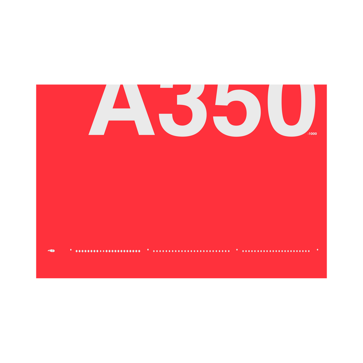 A350-1000 Windows, gray on red poster by 08 Left