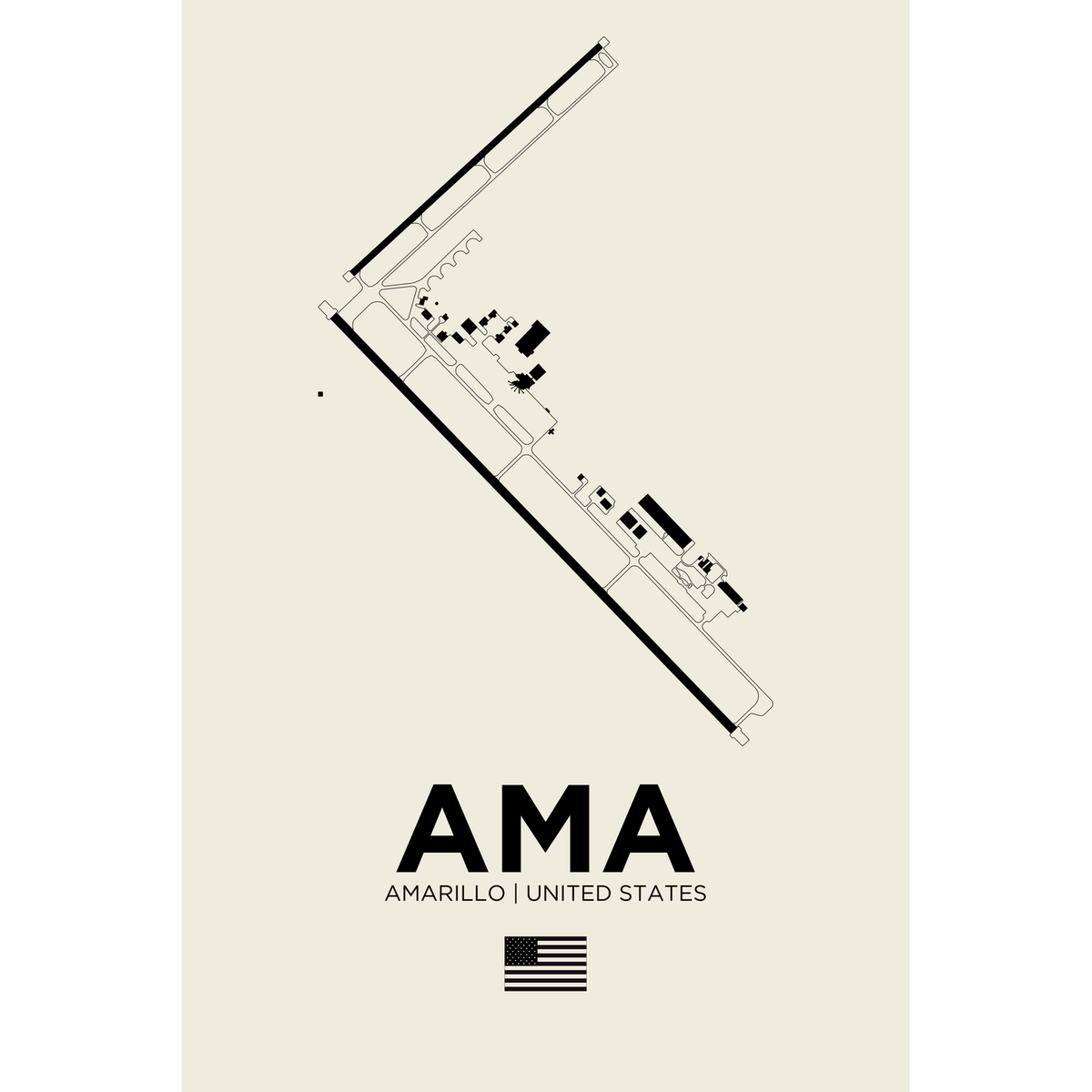 AMA White Line airport diagram print by 08 Left
