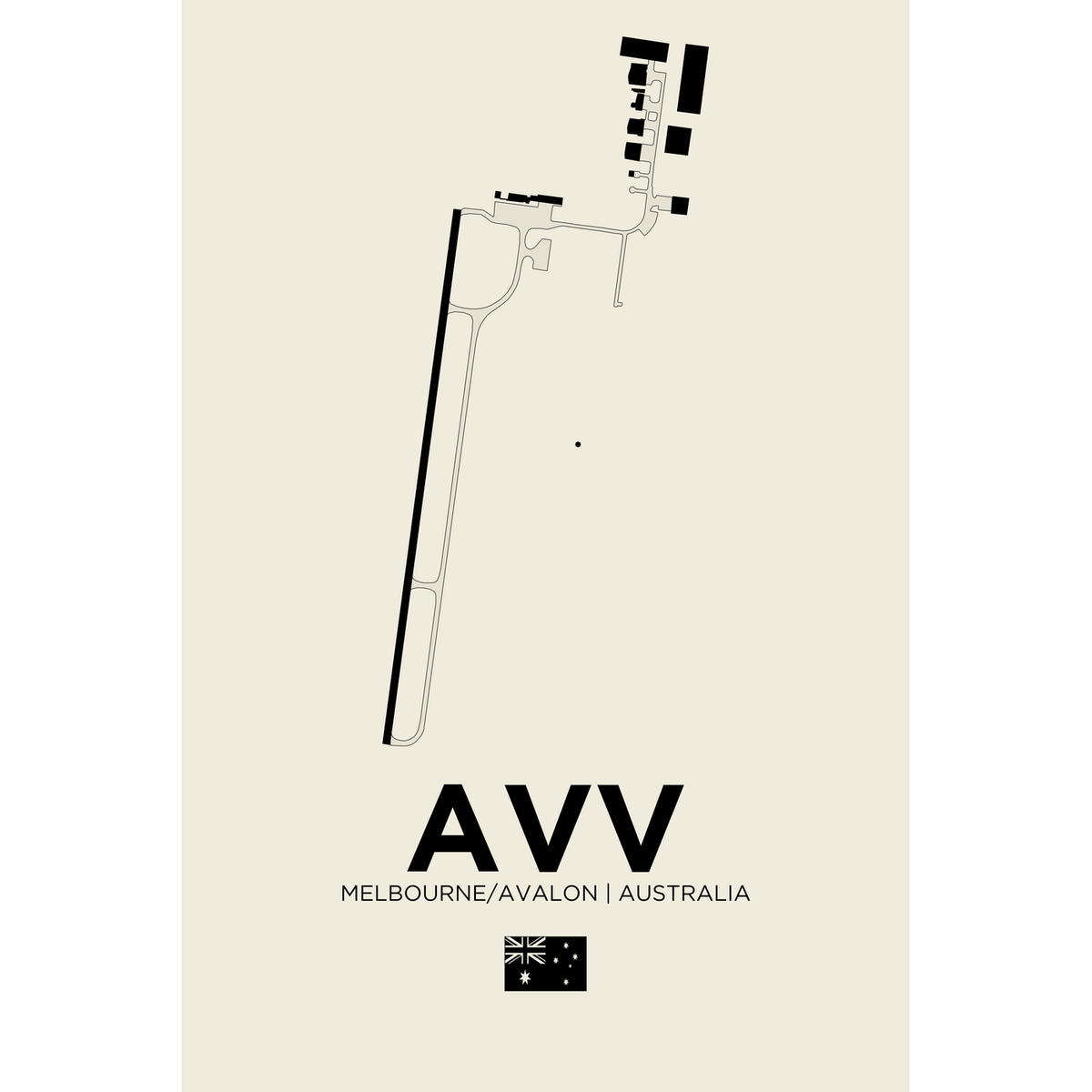 AVV White Line airport diagram print by 08 Left