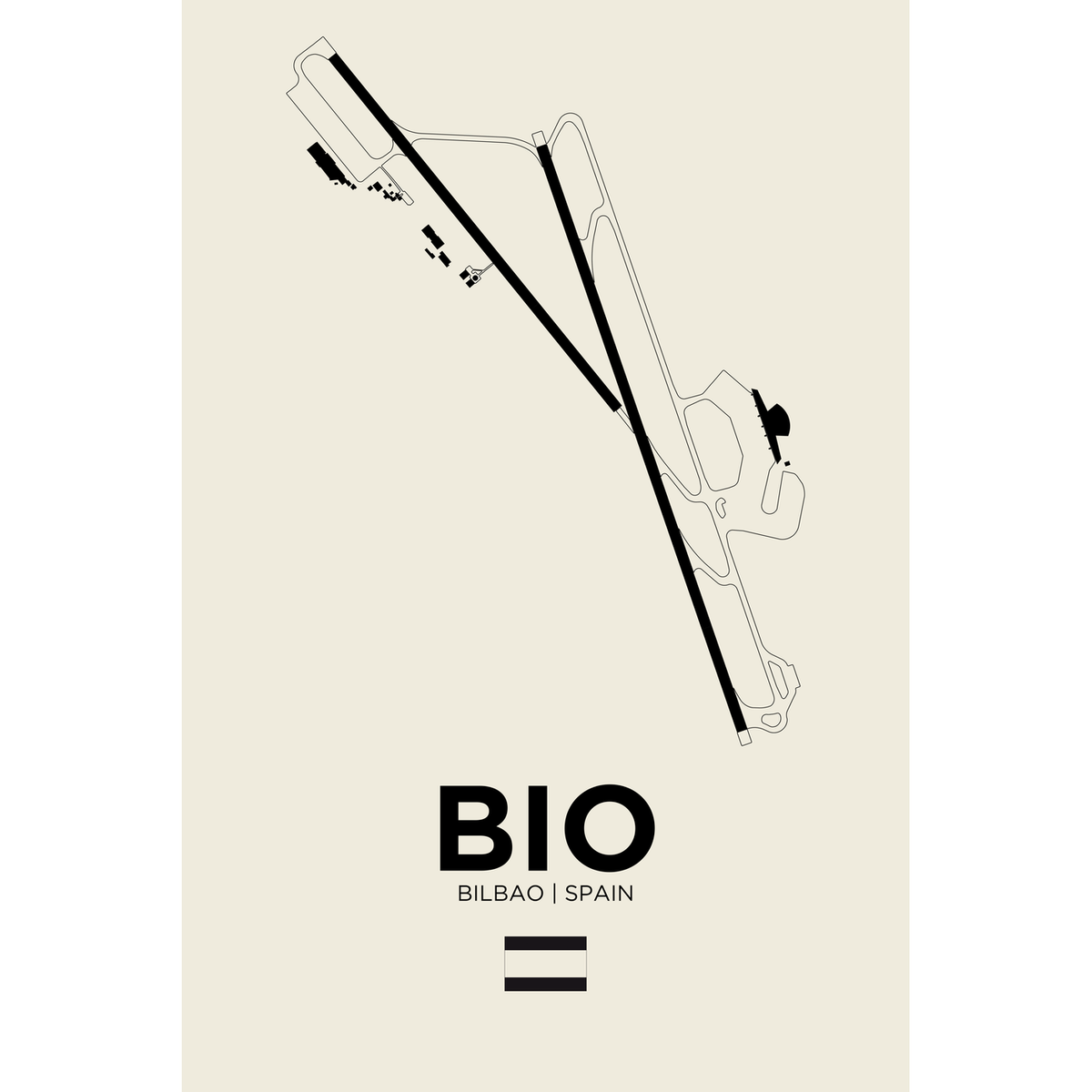 BIO White Line airport diagram print by 08 Left