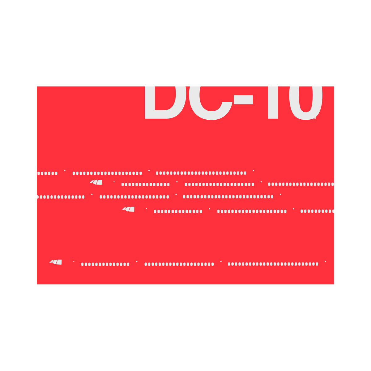 DC-10-30 Windows, gray on red poster by 08 Left
