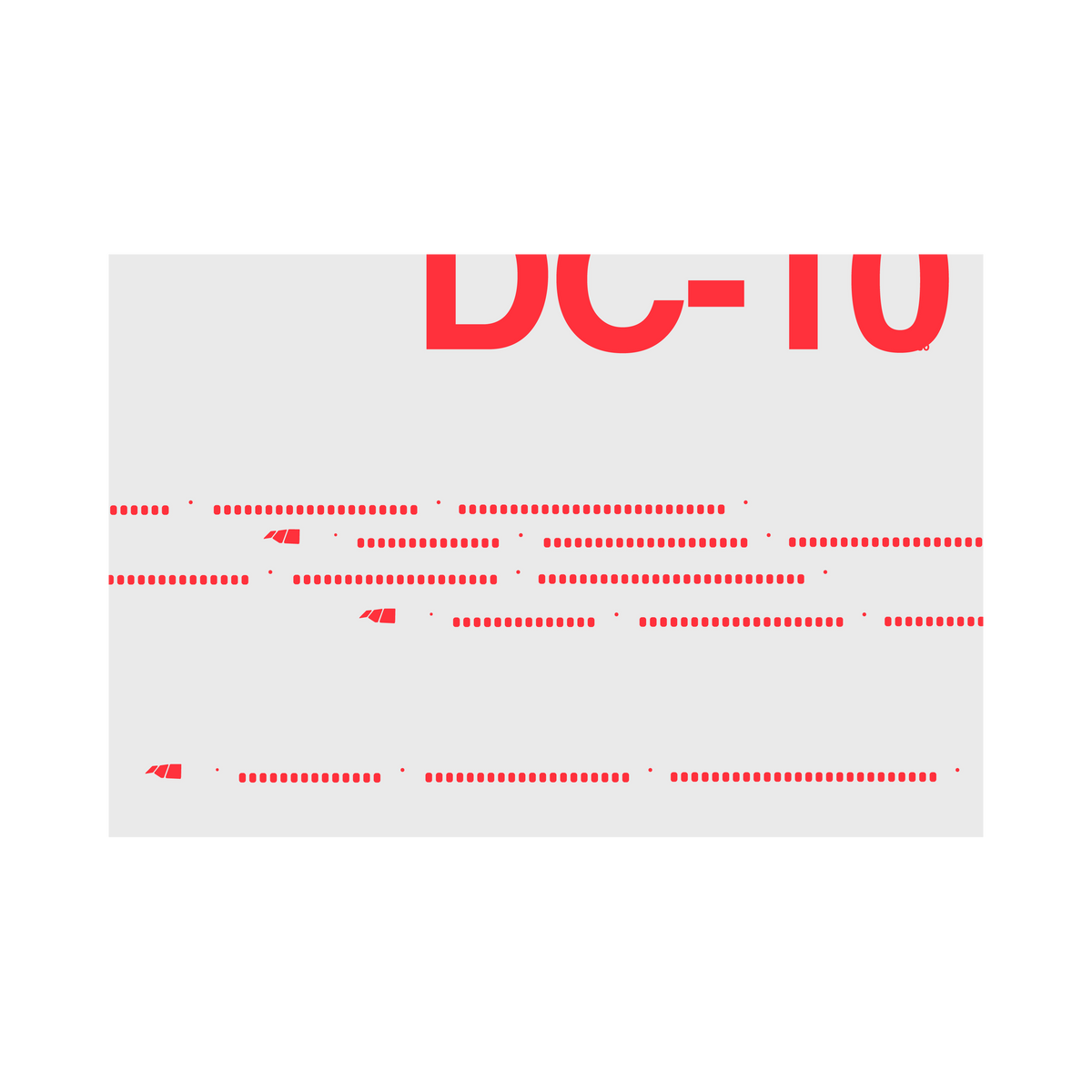 DC-10-30 Windows, red on gray poster by 08 Left