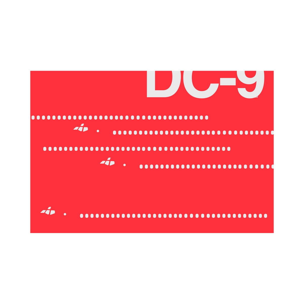DC-9-30 Windows, gray on red poster by 08 Left