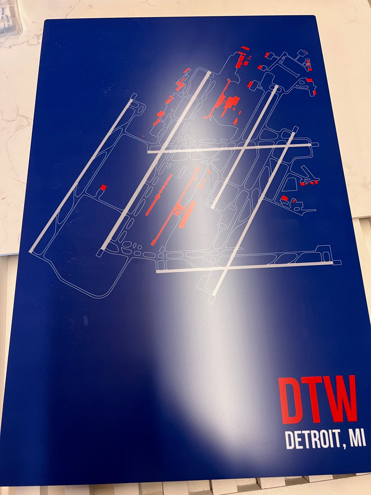 DTW Detroit 12 x 18 Metal Clearance, the actual item
