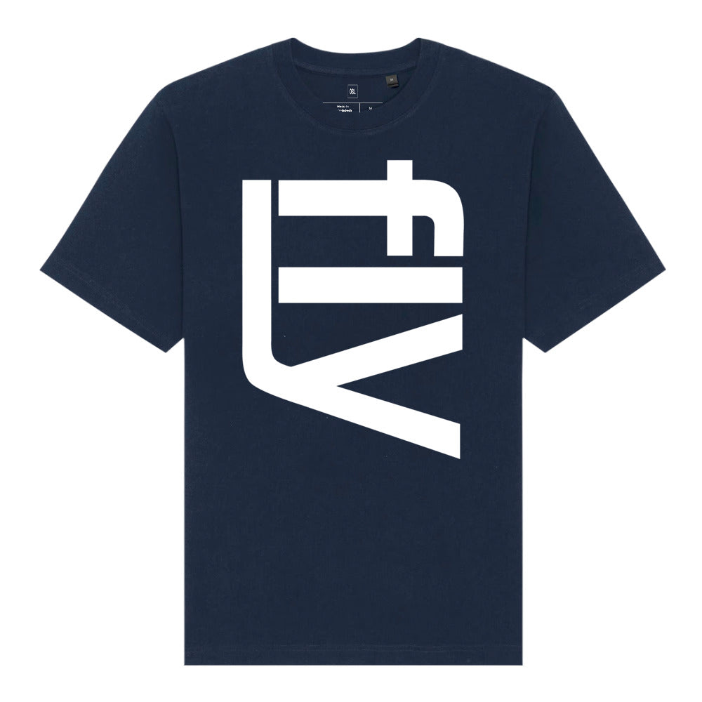 fly tee in french navy, front