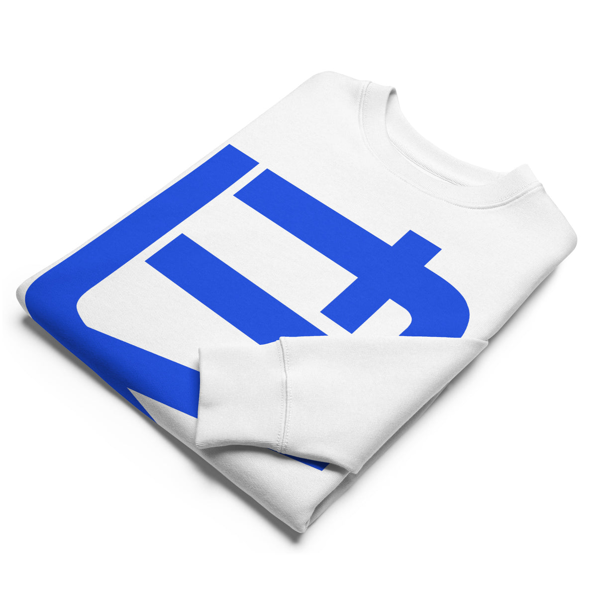 fly sweatshirt in white, folded