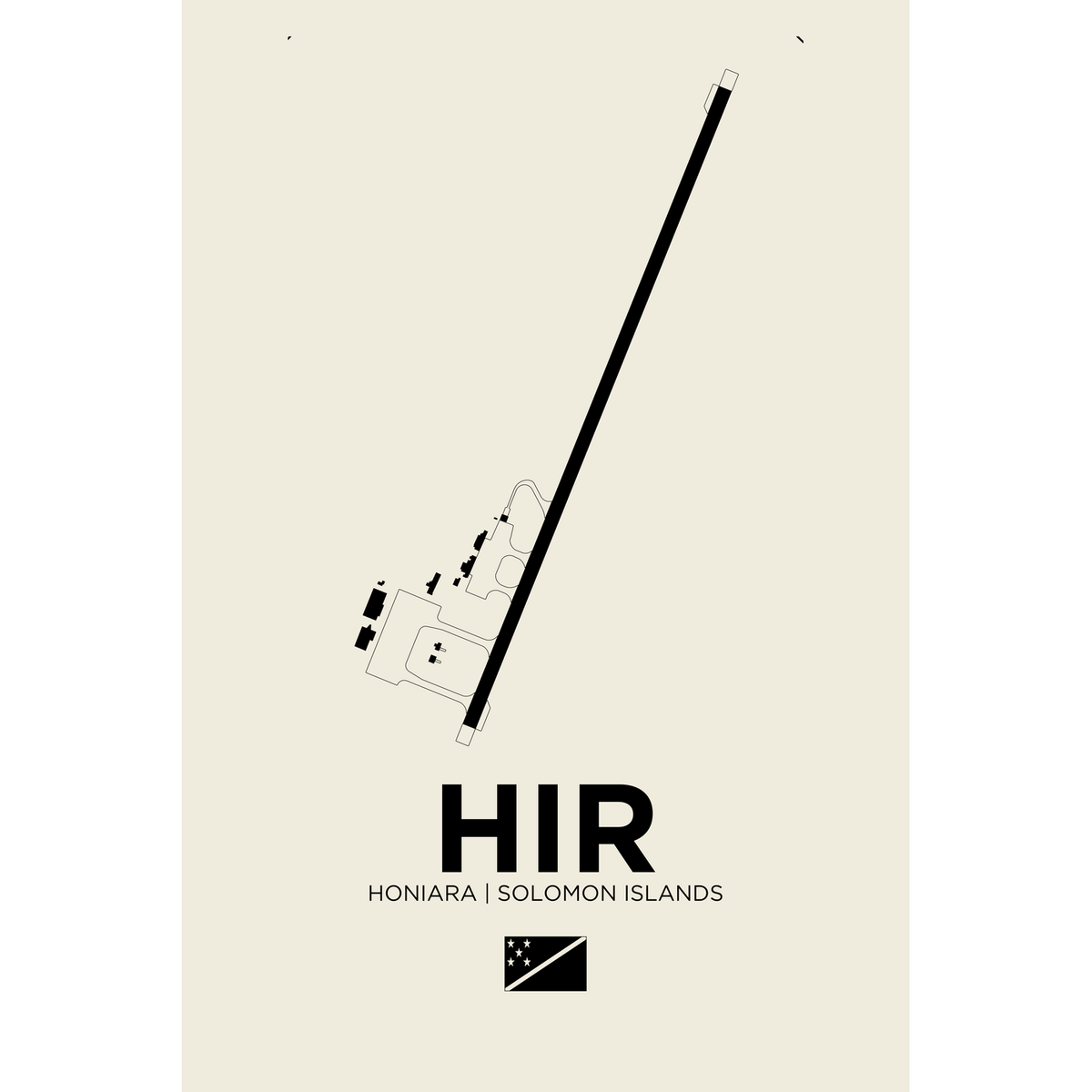 HIR White Line airport diagram print by 08 Left